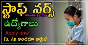 Read more about the article Staff nurse,stenographer,lab attendant,Lab Technician jobs 2024 : AP, TS అందరూ అర్హులే APPLY NOW!