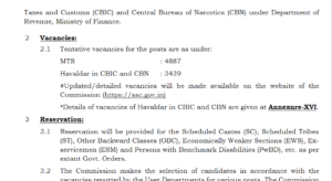 Read more about the article Multi-Tasking jobs 2024 :(Non-Technical) Staff and Havaldar (CBIC & CBN) Apply now “