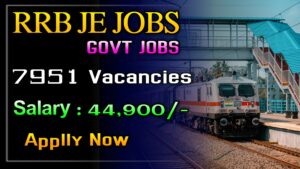 Read more about the article Indian Railway RRB JE Jobs 2024 : 7951 Vacancies Apply now “