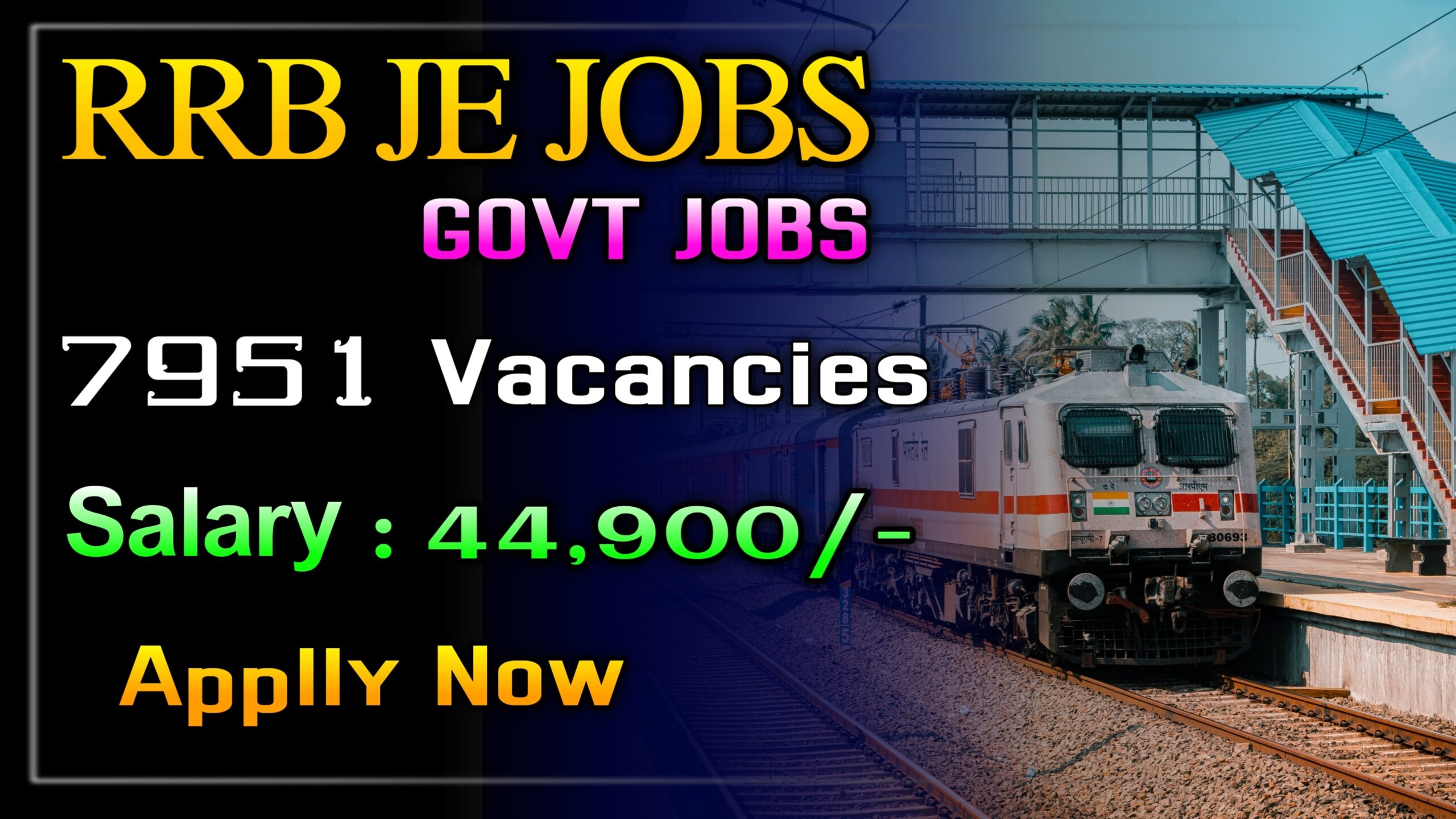 Read more about the article Indian Railway RRB JE Jobs 2024 : 7951 Vacancies Apply now “