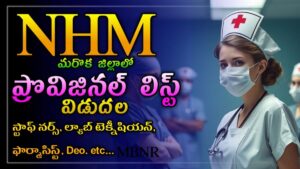 Read more about the article NHM Provisional list pdf download 2024 :Staff nurse ,Lab technician,Deo,Pharmacist Jobs MahabubNagar