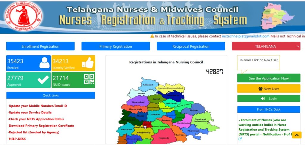 How to Apply Telangana Nursing registration 2024